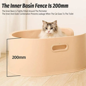 Fully Enclosed Cat Litter Box with Top Entry & Drawer Design