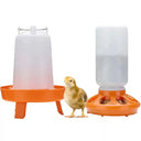 Space-Saving Chick Waterer Set with Adjustable Poultry Feeder
