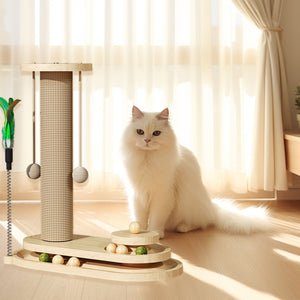 Cat Scratching Post With Interactive Turntable