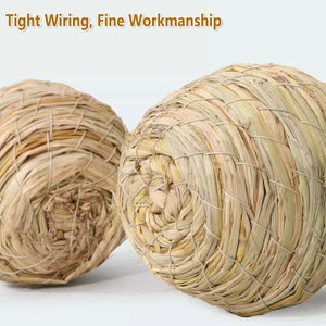 6PCS Handwoven Straw Bird Nest 12cm Natural Grass