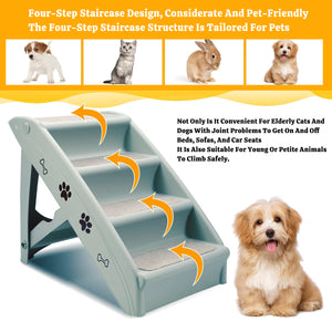 Foldable Pet Stairs with Non-Slip Surface for Dogs and Cats