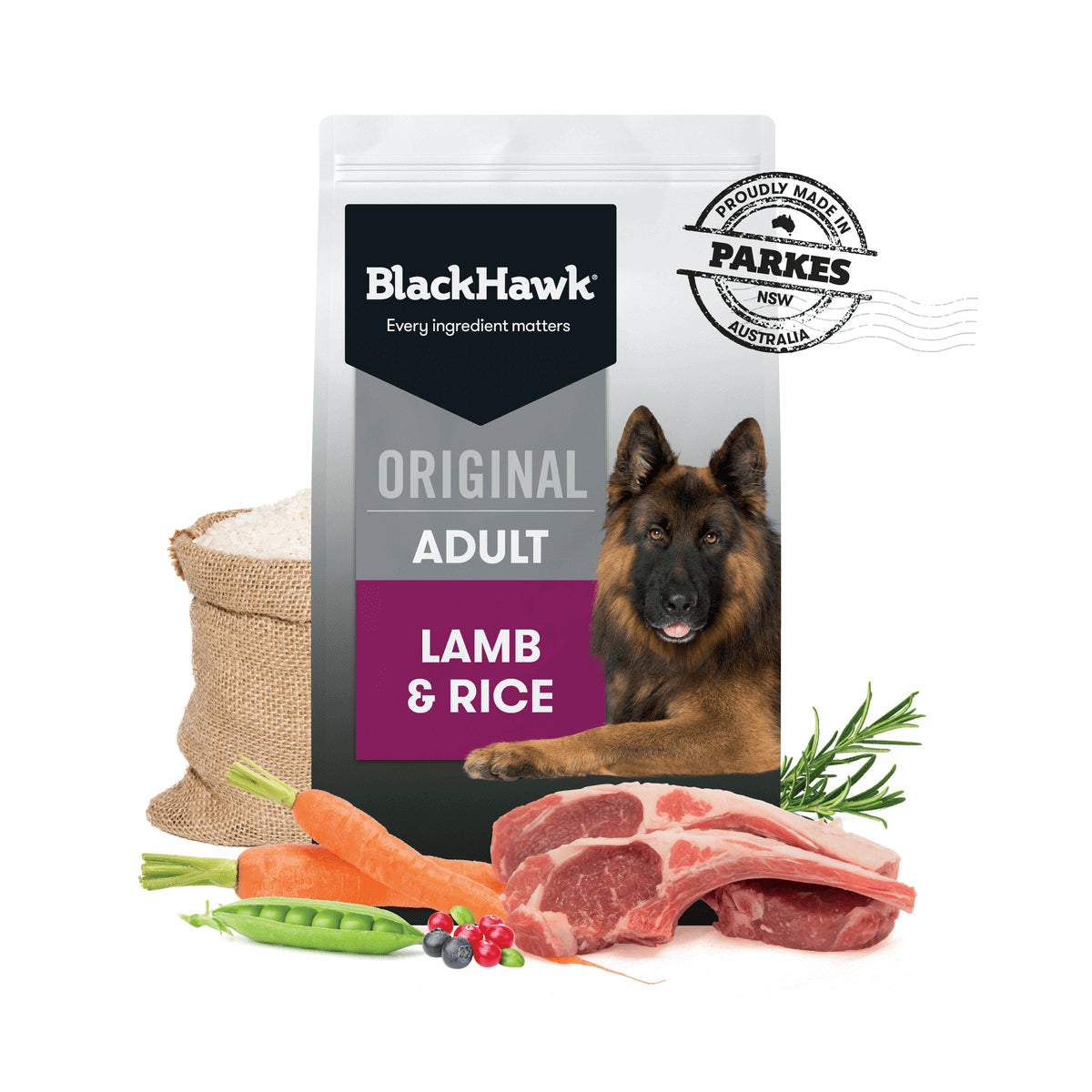Black Hawk Dog Food Adult Lamb and Rice 3KG High Quality Premium Nutrition