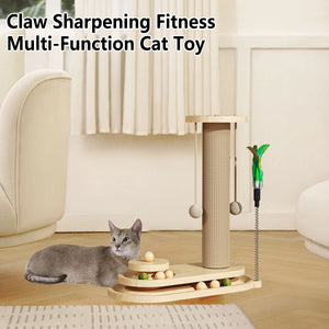 Cat Scratching Post With Interactive Turntable