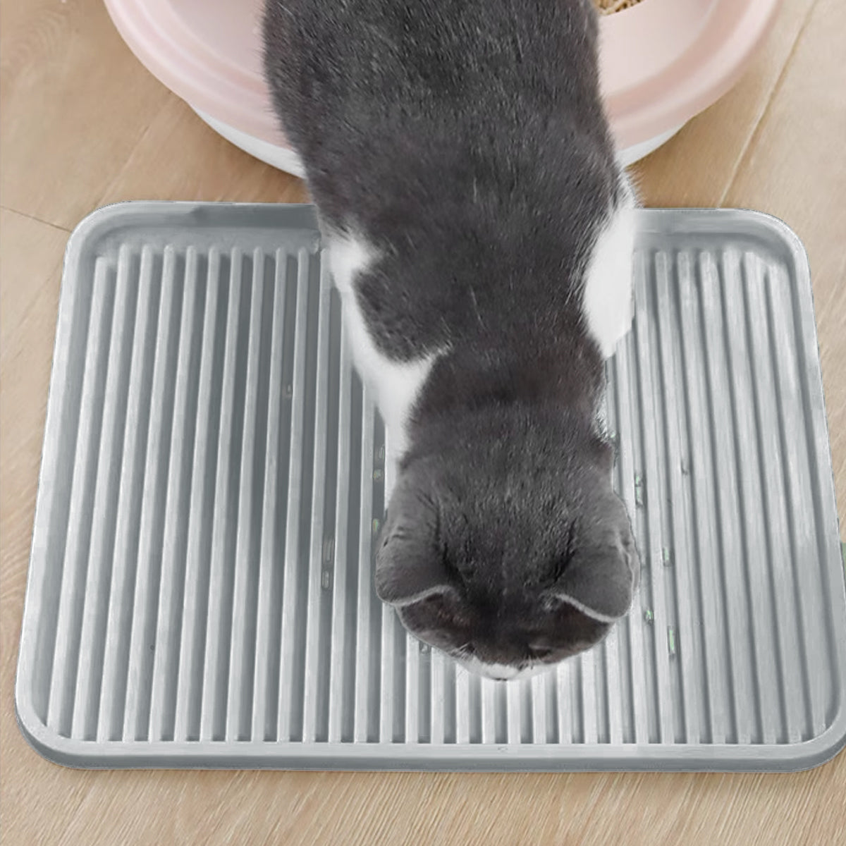 Anti-Tracking Cat Litter Mat Grey 43cm