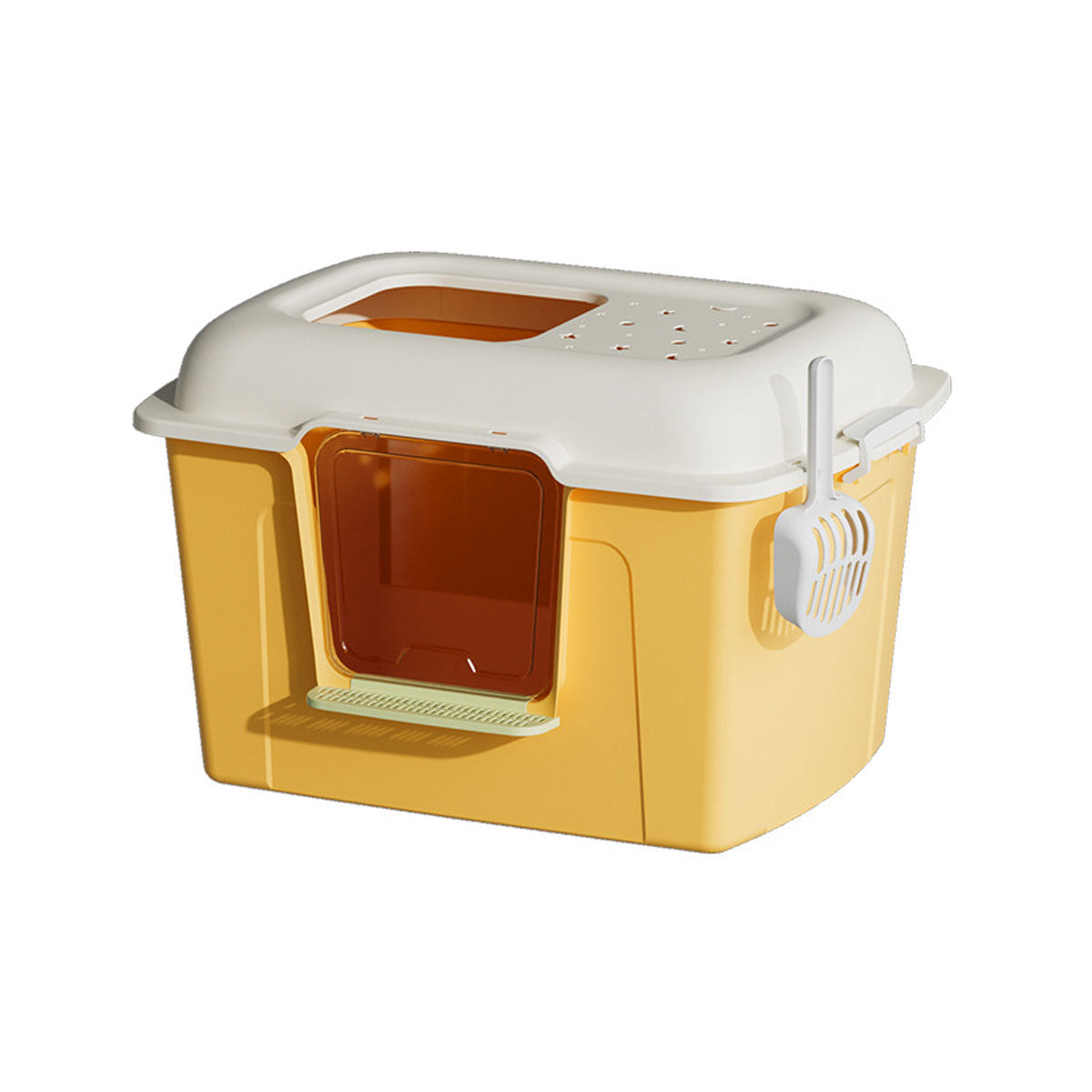 Large Semi-Enclosed Cat Litter Box With Door