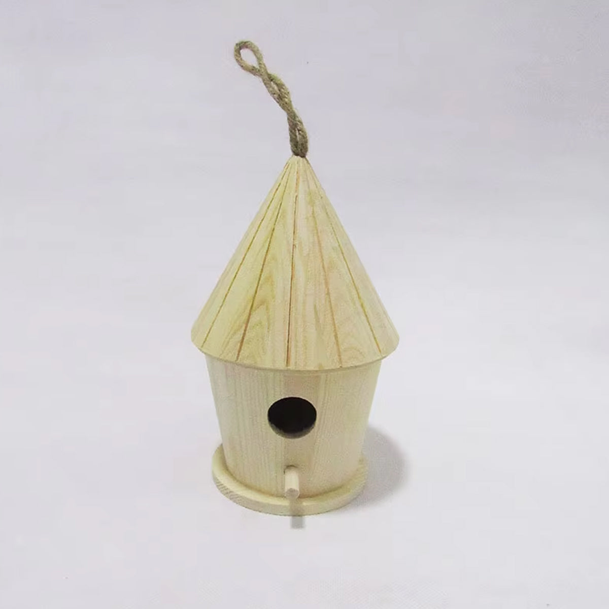 Handcrafted Wooden Bird Nest Hanging Decor