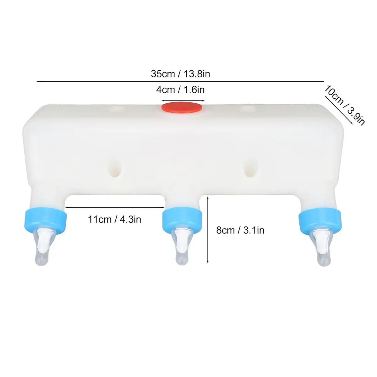 Triple Nipple Lamb Piglet Feeder 3-Teat Nursing Bottle 1.5L