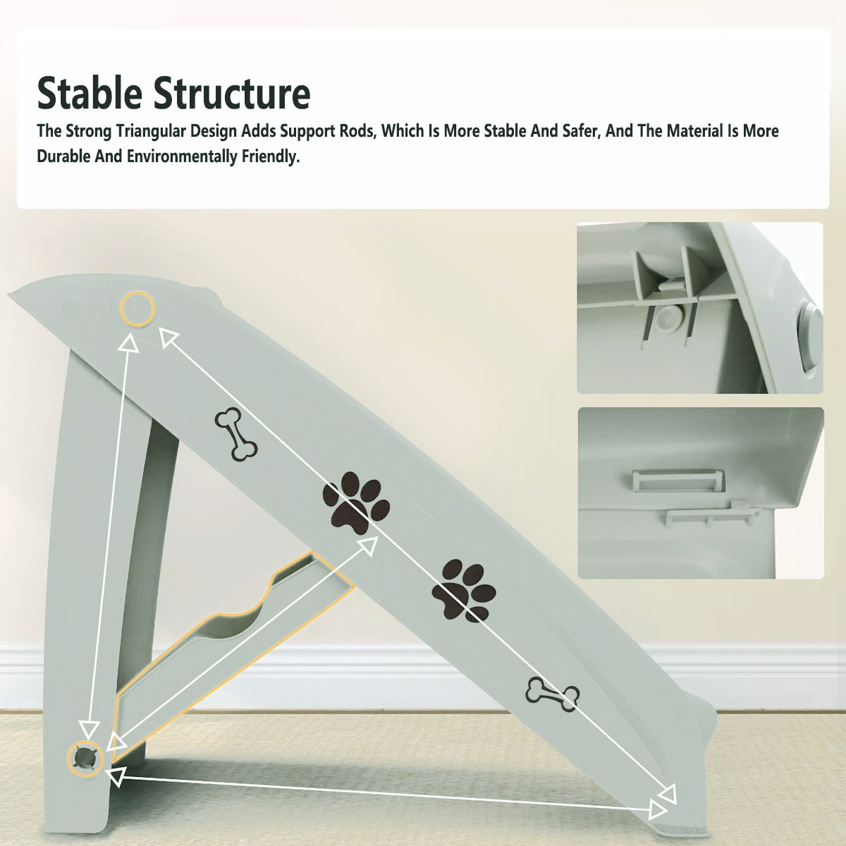Foldable Pet Stairs with Non-Slip Surface for Dogs and Cats