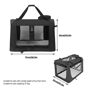 Foldable Pet Carrier With Steel Frame 72cm