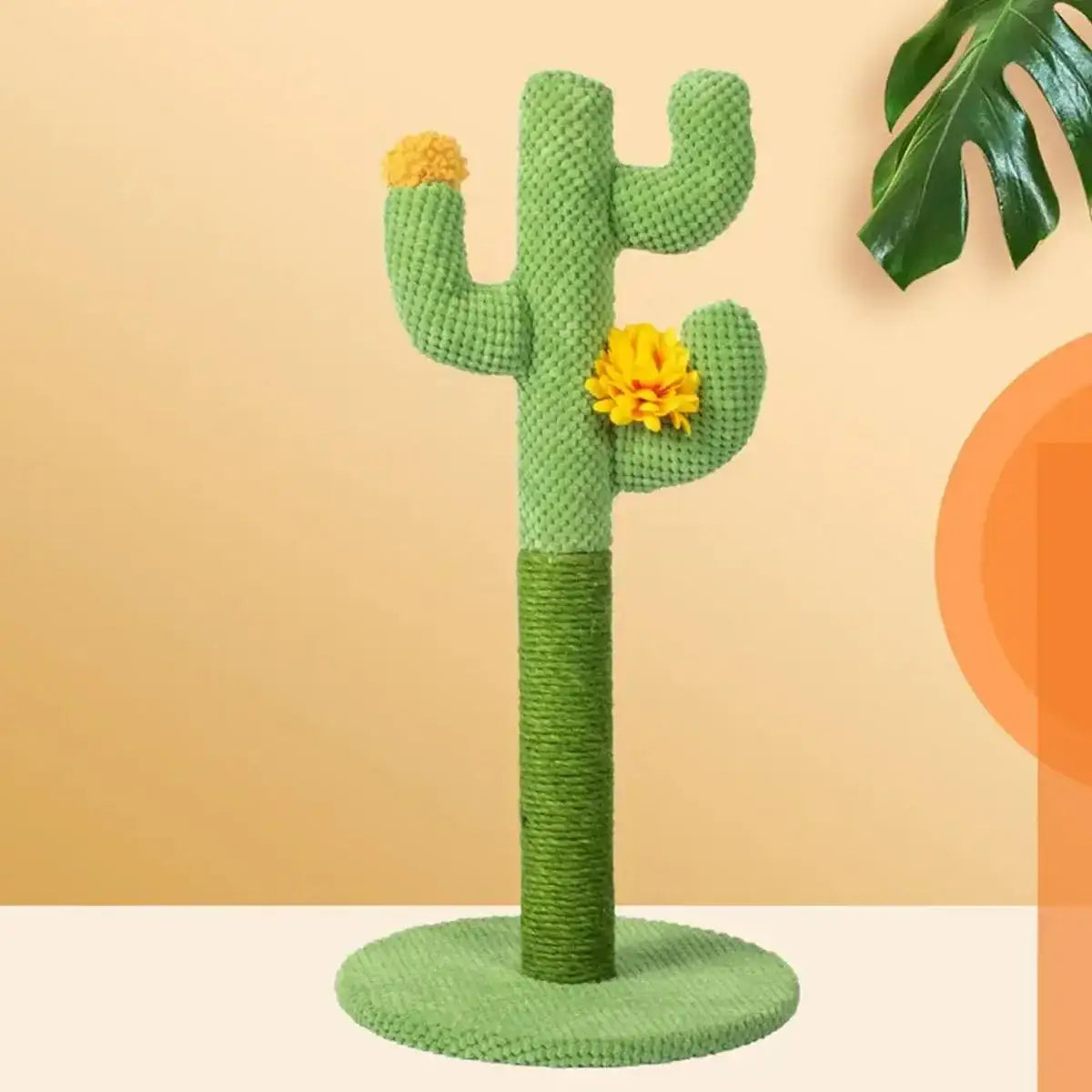 Cactus Cat Scratching Post with Sisal and Corduroy Fabric