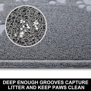 Pet Food Mat 2PCS Paw Print Design Non Slip Floor Feeding Mat for Dogs and Cats