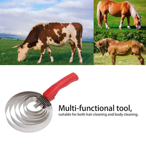 Stainless Steel Grooming Brush Ring Comb For Horses & Cattle