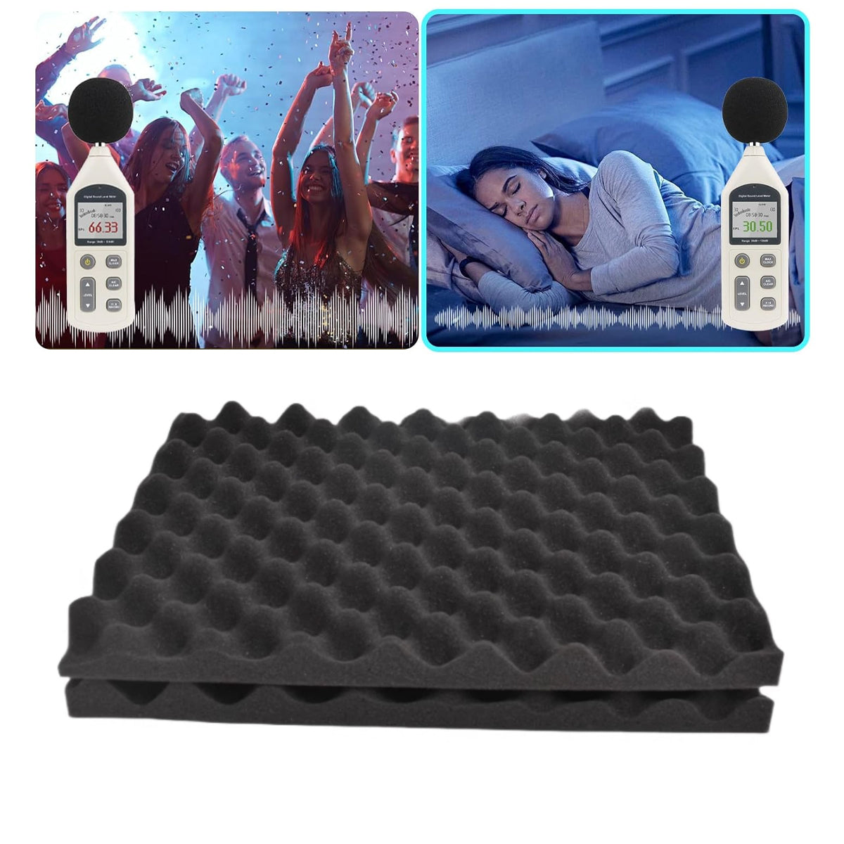 20PCS Acoustic Foam Panels 30x30cm Egg Crate