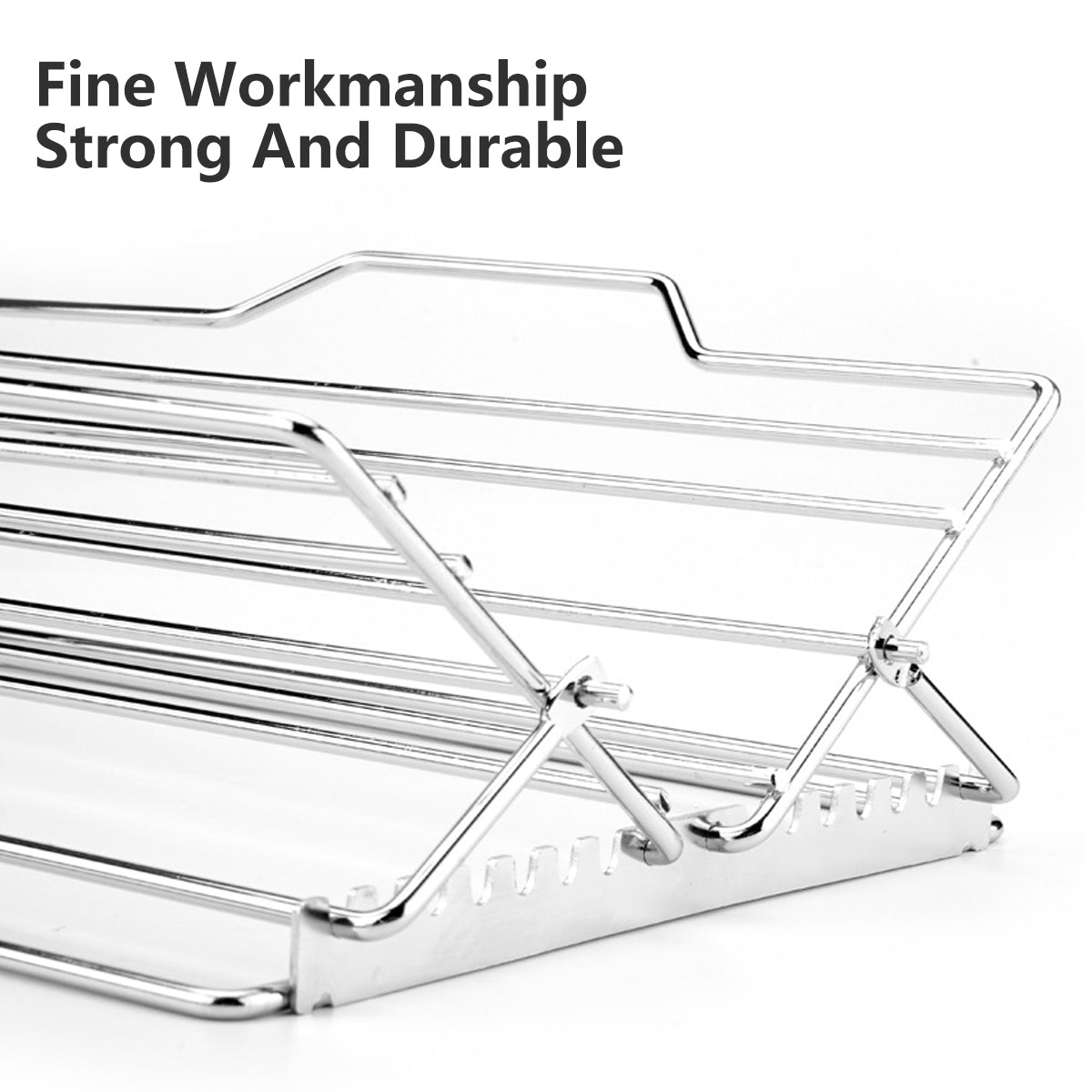 Adjustable Stainless Steel Roast Rack Foldable BBQ Holder