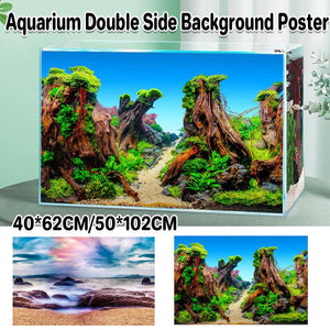 Double-Sided Aquarium Background Poster for Fish Tanks (2 Designs)