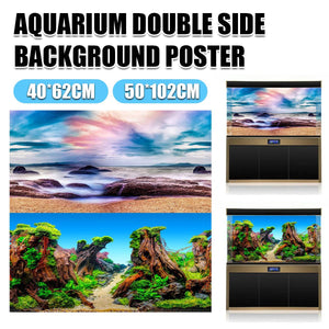 Double-Sided Aquarium Background Poster for Fish Tanks (2 Designs)
