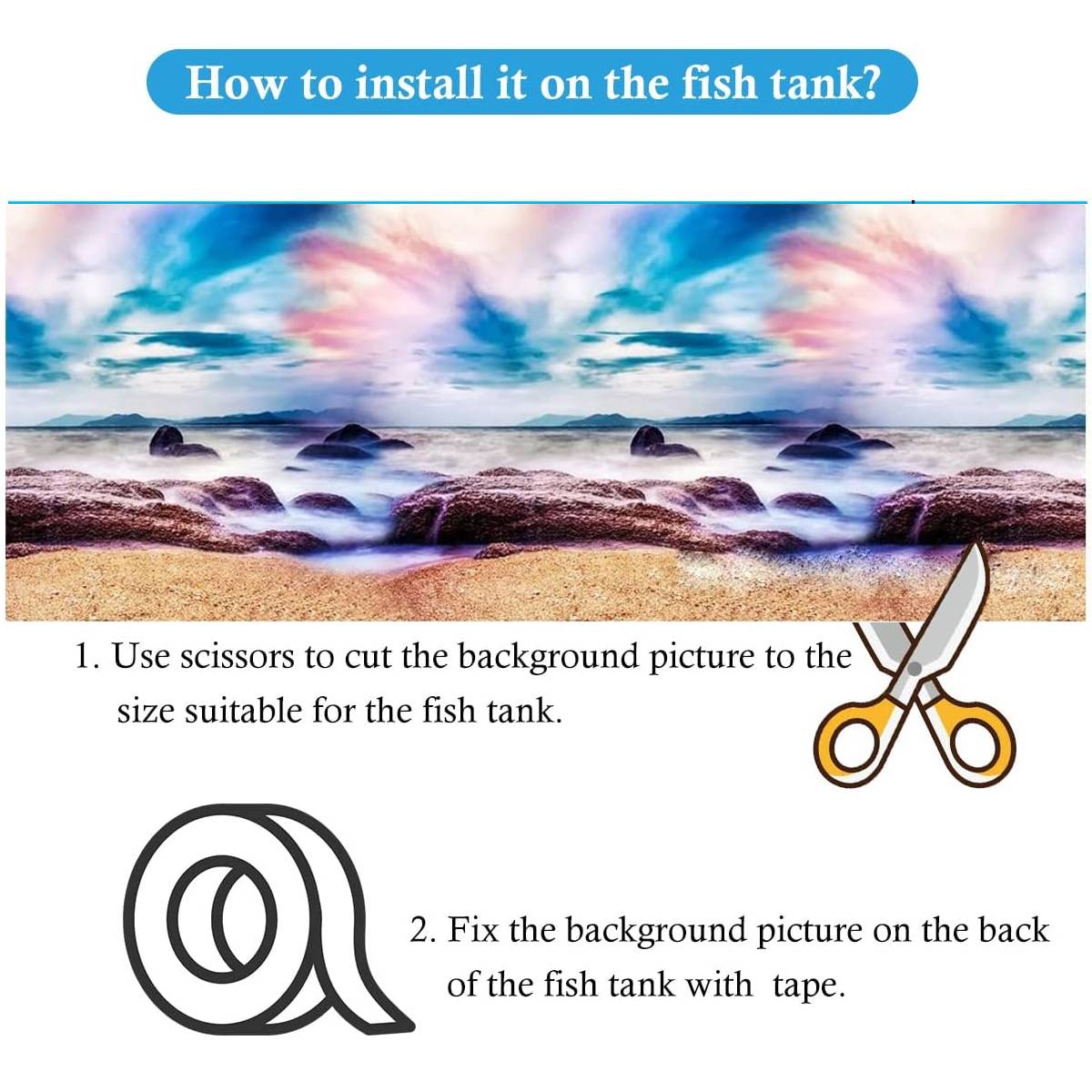 Double-Sided Aquarium Background Poster for Fish Tanks (2 Designs)