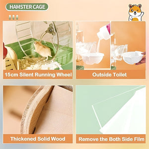 Acrylic Hamster Cage With Wheel And Accessories