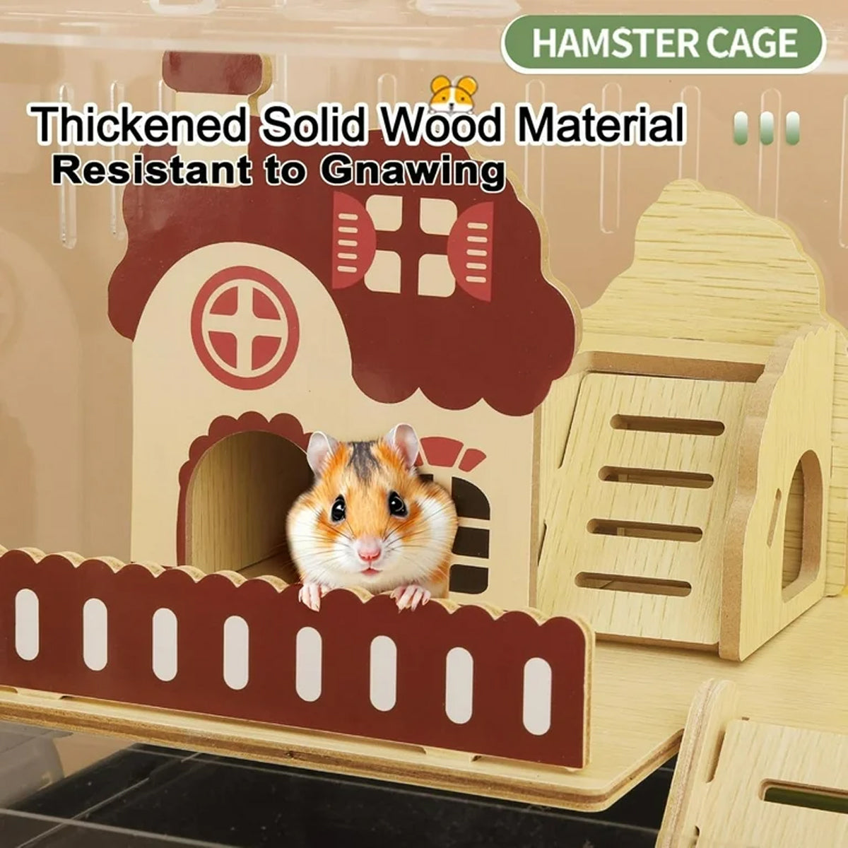 Acrylic Hamster Cage With Wheel And Accessories