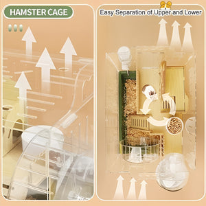 Acrylic Hamster Cage With Wheel And Accessories