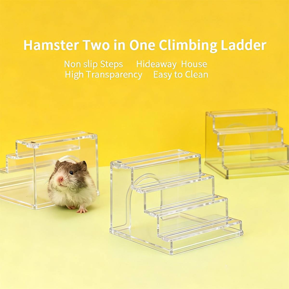 Acrylic Hamster Ladder Hideout House Clear Climbing Den