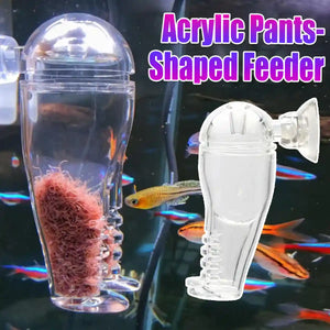 Acrylic Pants-Shaped Feeder for Fish Aquarium Live Food Feeder