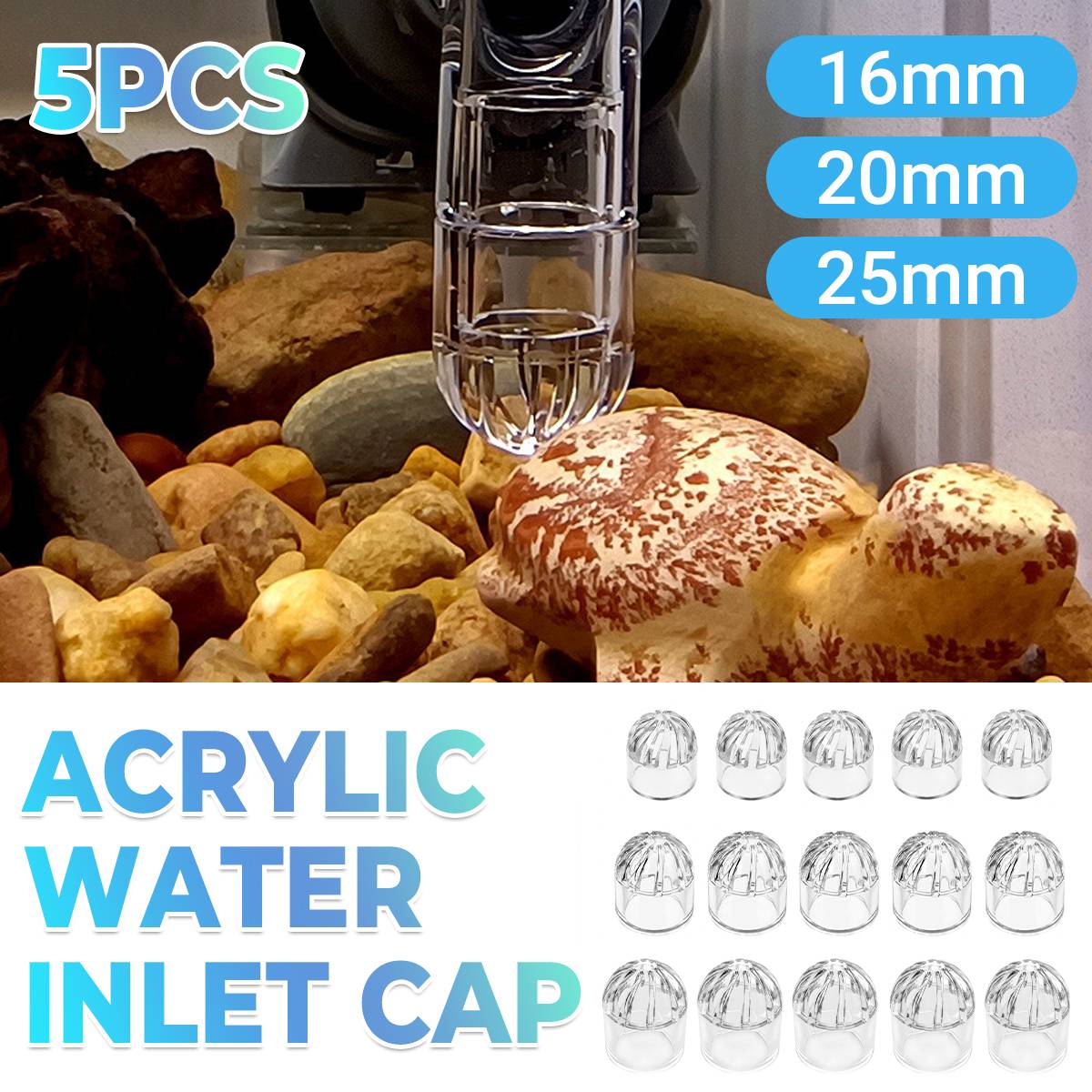 Aquarium Inlet Cap 5PCS - Acrylic Fish Tank Strainer Cover