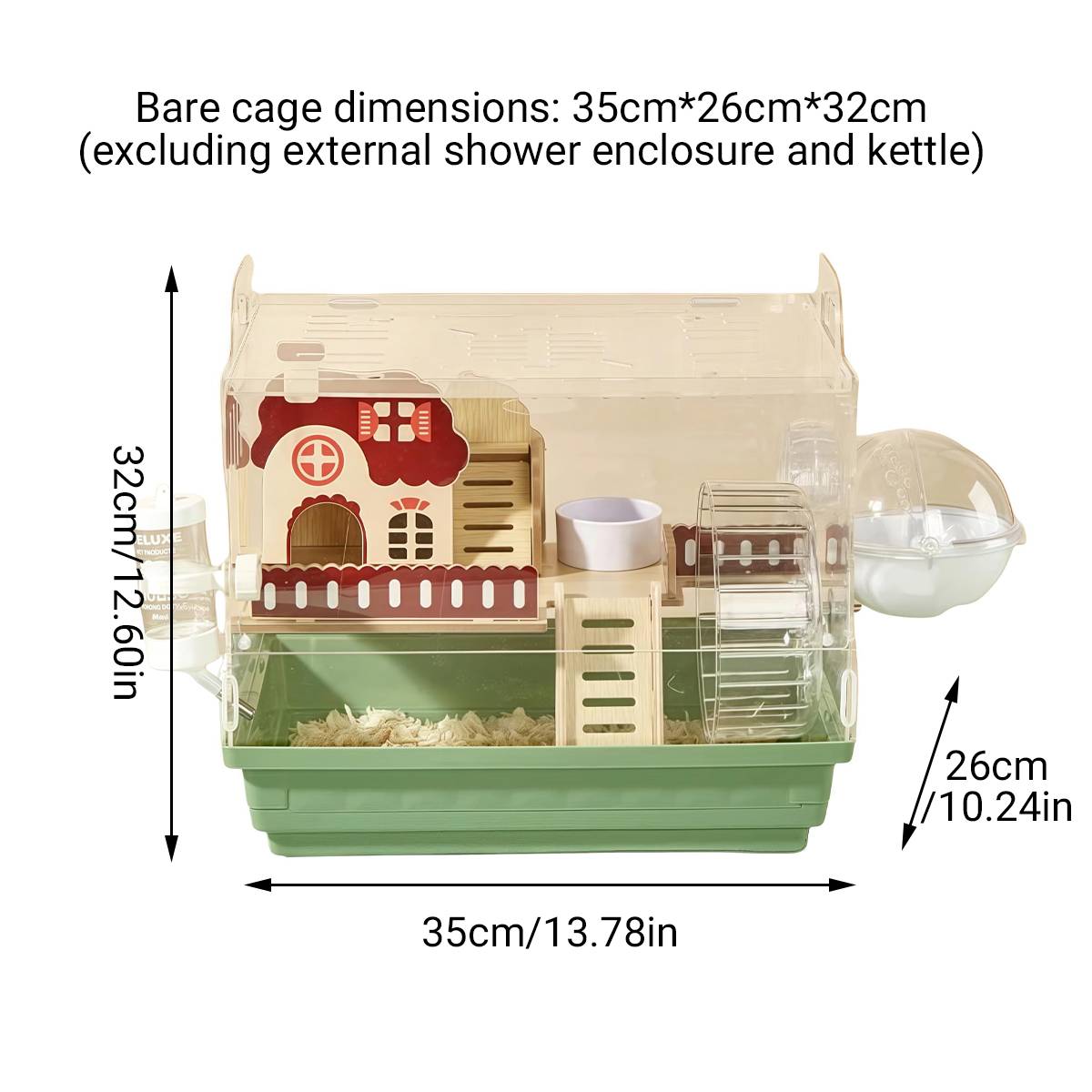Acrylic Hamster Cage With Wheel And Accessories