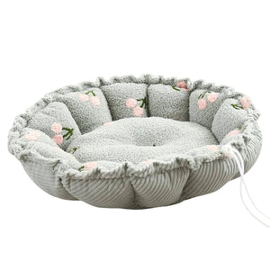 Adjustable Pumpkin Cat Bed 2-in-1 Donut Nest Mat