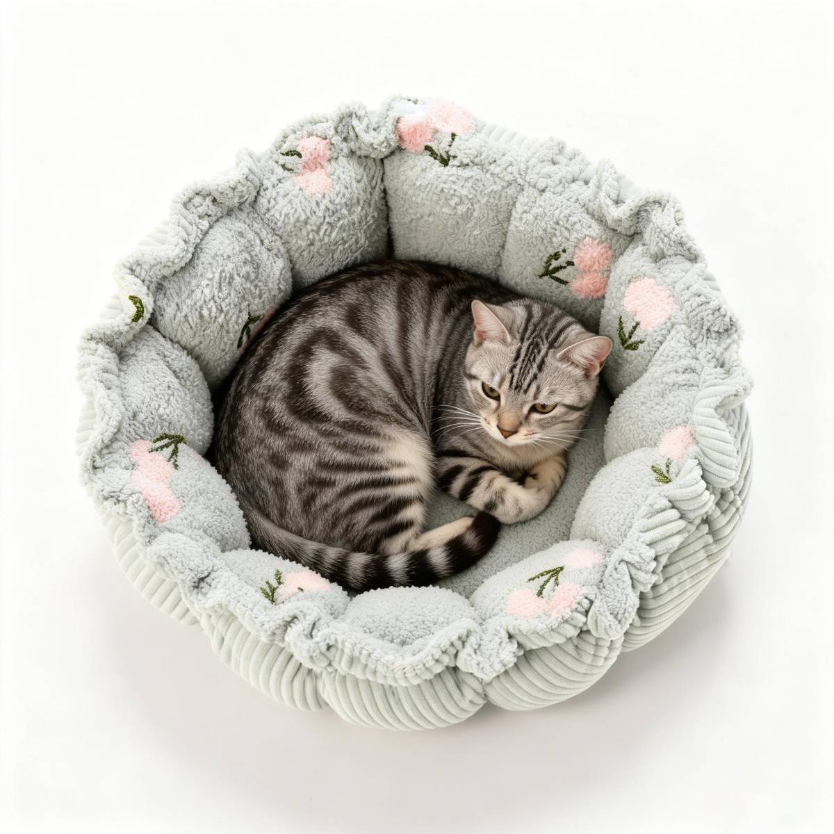 Adjustable Pumpkin Cat Bed 2-in-1 Donut Nest Mat