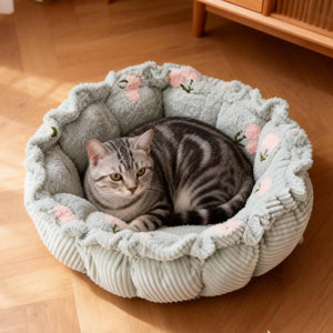 Adjustable Pumpkin Cat Bed 2-in-1 Donut Nest Mat
