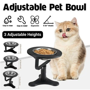 Height Adjustable Pet Bowl Holder For Dogs & Cats