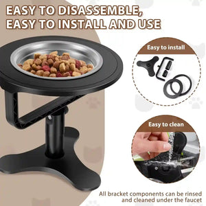 Height Adjustable Pet Bowl Holder For Dogs & Cats