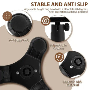 Height Adjustable Pet Bowl Holder For Dogs & Cats