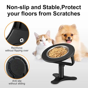 Height Adjustable Pet Bowl Holder For Dogs & Cats