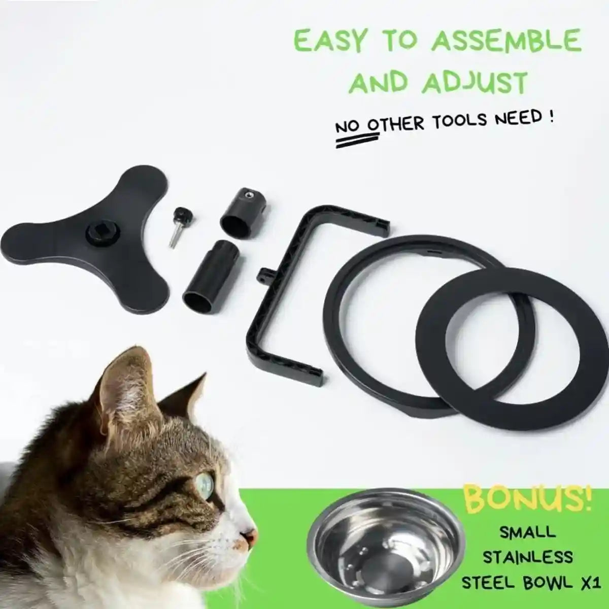 Height Adjustable Pet Bowl Holder For Dogs & Cats