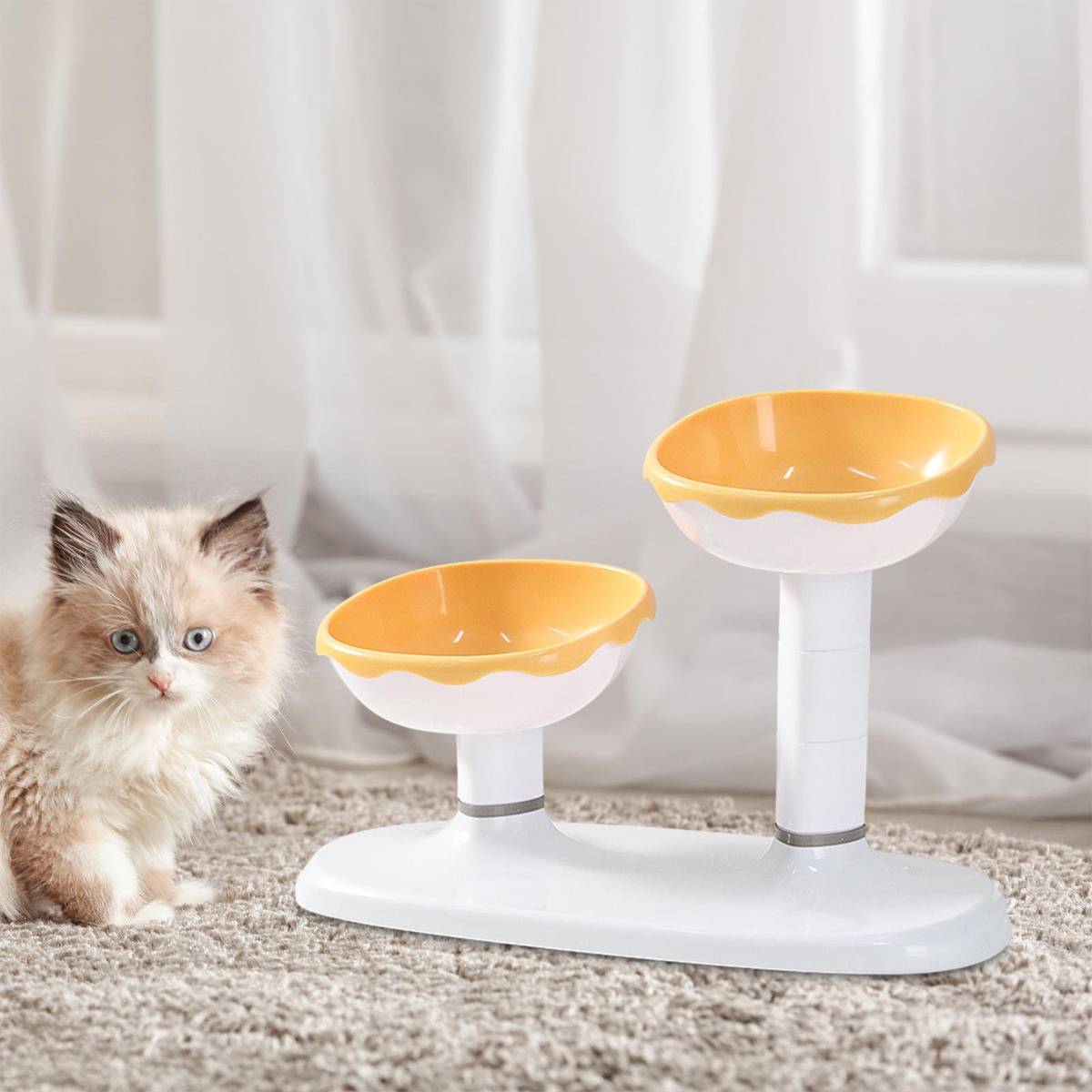 Adjustable Pet Bowl Stand Raised Feeder for Cats and Dogs