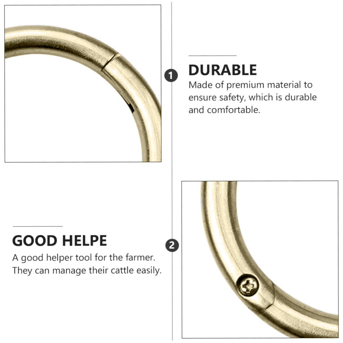 Copper Bull Nose Ring | Durable Livestock Cattle Nose Ring for Farms