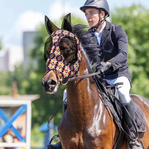 Colorful UV-Blocking Horse Mask with Mesh Eyes and Ear Covers