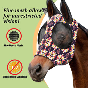 Colorful UV-Blocking Horse Mask with Mesh Eyes and Ear Covers