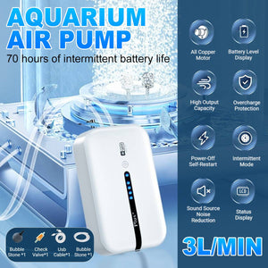 Portable Fishing Aerator - Lithium Battery Aquarium Oxygen Pump