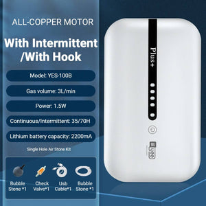 Portable Fishing Aerator - Lithium Battery Aquarium Oxygen Pump