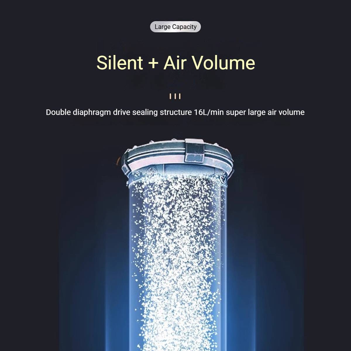 Aquarium Air Pump 6W - Atmospheric Mute Fish Tank Oxygen Pump