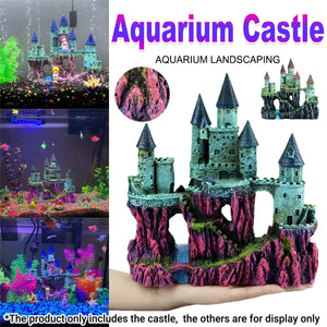 Aquarium castle fish tank decoration with towers and caves