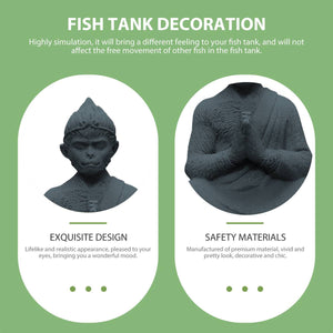 Meditating Resin Monkey Figurine Aquarium & Zen Desk Decor