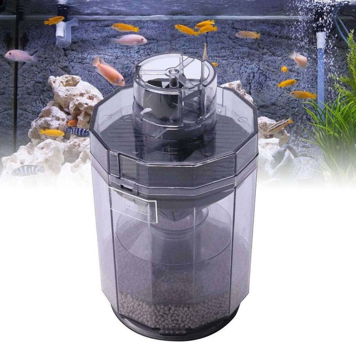 Toilet-Style Aquarium Filter - Suction Oxygenating Fish Tank Filter