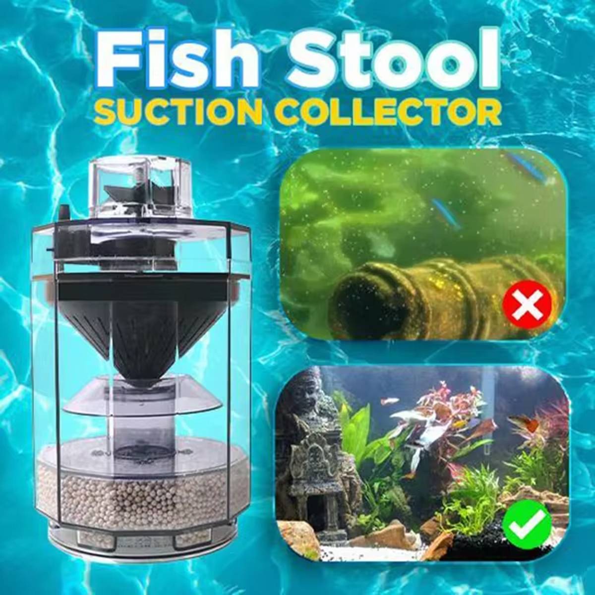 Toilet-Style Aquarium Filter - Suction Oxygenating Fish Tank Filter