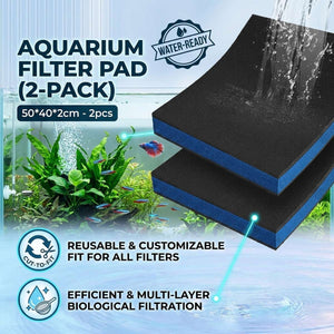 Aquarium Filter Sponge 2PCS - Biochemical Black Cotton Pad