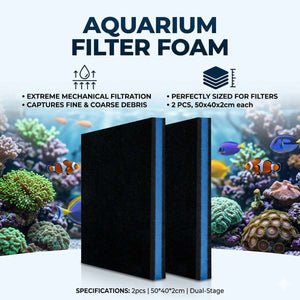 Aquarium Filter Sponge 2PCS - Biochemical Black Cotton Pad