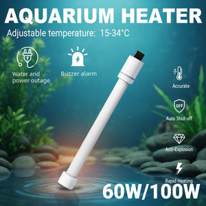 Quartz Aquarium Heating Rod - Explosion-Proof Fish Tank Heater (60W/100W)